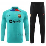 Tuta da Track di Felpa FC Barcellona 2023-2024 Verde