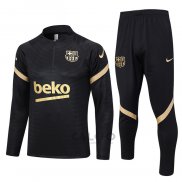 Tuta da Track di Felpa FC Barcellona 2023-2024 Nero