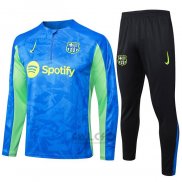Tuta da Track di Felpa FC Barcellona 2024-2025 Blu e Verde