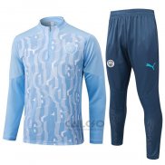 Tuta da Track di Felpa Manchester City 2024-2025 Blu