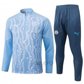 Tuta da Track di Felpa Manchester City 2024-2025 Blu