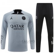 Tuta da Track di Felpa Paris Saint-Germain Jordan 2022-2023 Grigio