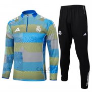 Tuta da Track di Felpa Real Madrid 2025-2026 Blu Verde