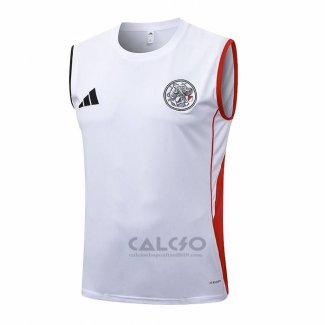 Maglia Allenamento Ajax Senza Maniche 2025-2026 Bianco