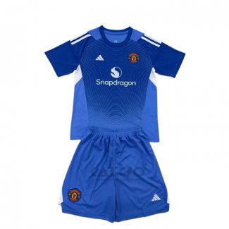 Maglia Manchester United Portiere Bambino 2025-2026 Blu