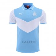 Maglia Polo Olympique Marsiglia 2022-2023 Blu e Bianco