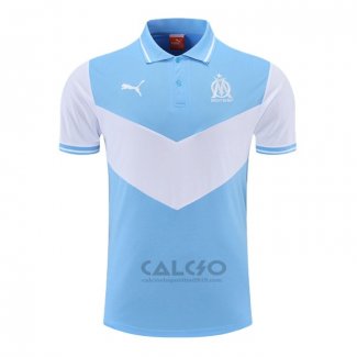 Maglia Polo Olympique Marsiglia 2022-2023 Blu e Bianco