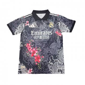 Maglia Real Madrid Dragon 2025-2026 Nero Rosso Thailandia