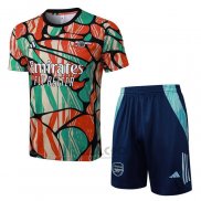 Tuta da Track Arsenal Manica Corta 2024-2025 Rosso Verde - Pantaloncini