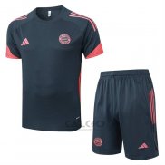 Tuta da Track Bayern Monaco Manica Corta 2025-2026 Grigio Scuro - Pantaloncini