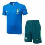 Tuta da Track Brasile Manica Corta 2026-2027 Blu - Pantaloncini