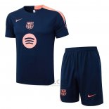 Tuta da Track FC Barcellona Manica Corta 2025-2026 Blu Rosa - Pantaloncini