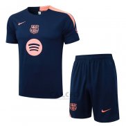 Tuta da Track FC Barcellona Manica Corta 2025-2026 Blu Rosa - Pantaloncini