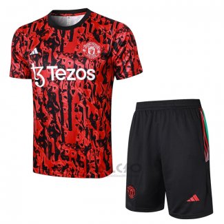 Tuta da Track Manchester United Manica Corta 2023-2024 Rosso - Pantaloncini