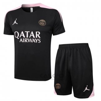 Tuta da Track Paris Saint-Germain Jordan Manica Corta 2024-2025 Nero - Pantaloncini