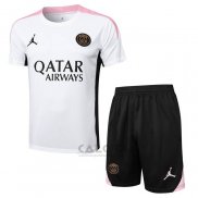 Tuta da Track Paris Saint-Germain Jordan Manica Corta 2024-2025 Bianco - Pantaloncini