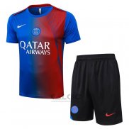 Tuta da Track Paris Saint-Germain Manica Corta 2025-2026 Blu Rosso - Pantaloncini