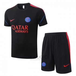 Tuta da Track Paris Saint-Germain Manica Corta 2026-2027 Nero - Pantaloncini