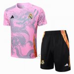 Tuta da Track Real Madrid Dragon Manica Corta 2024-2025 Rosa - Pantaloncini