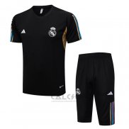 Tuta da Track Real Madrid Manica Corta 2023-2024 Nero - Pantaloncini