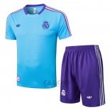 Tuta da Track Real Madrid Manica Corta 2025-2026 Blu - Pantaloncini