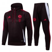 Tuta da Track di Felpa Bayern Monaco Bambino 2024-2025 Rosso Scuro