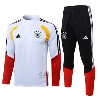 Tuta da Track di Felpa Germania Bambino 2025-2026 Bianco Rosso