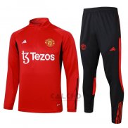 Tuta da Track di Felpa Manchester United Bambino 2023-2024 Rosso