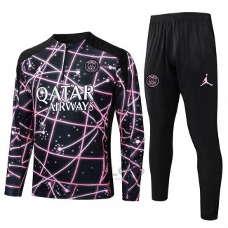 Tuta da Track di Felpa Paris Saint-Germain Bambino 2025-2026 Nero Rosa