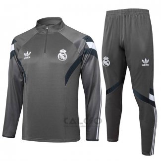 Tuta da Track di Felpa Real Madrid 2024-2025 Grigio