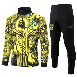 Tuta da Track di Giacca Brasile Jesus Bambino 2024-2025 Giallo