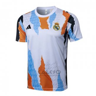 Maglia Allenamento Real Madrid 2024-2025 Bianco e Giallo