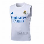 Maglia Allenamento Real Madrid Senza Maniche 2025-2026 Bianco Blu