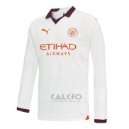 Maglia Manchester City Away Manica Lunga 2023-2024