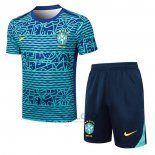Tuta da Track Brasile Manica Corta 2024-2025 Verde - Pantaloncini
