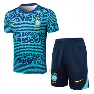 Tuta da Track Brasile Manica Corta 2024-2025 Verde - Pantaloncini