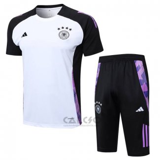 Tuta da Track Germania Manica Corta 2024-2025 Bianco - Pantaloncini