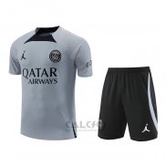 Tuta da Track Paris Saint-Germain Jordan Manica Corta 2022-2023 Grigio - Pantaloncini