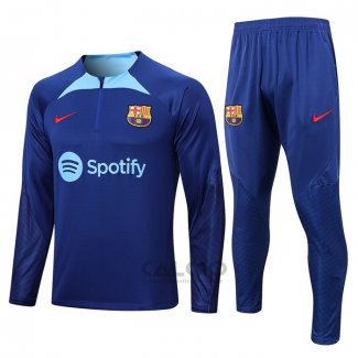 Tuta da Track di Felpa FC Barcellona 2022-2023 Blu