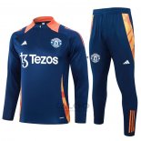 Tuta da Track di Felpa Manchester United Bambino 2024-2025 Blu