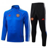 Tuta da Track di Felpa Manchester United Bambino 2025-2026 Blu
