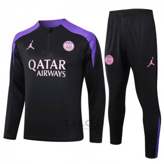 Tuta da Track di Felpa Paris Saint-Germain Jordan Bambino 2024-2025 Nero