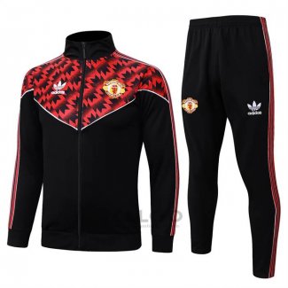Tuta da Track di Giacca Manchester United Bambino 2025-2026 Nero Rosso