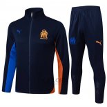 Tuta da Track di Giacca Olympique Marsiglia 2024-2025 Blu Arancione