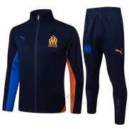Tuta da Track di Giacca Olympique Marsiglia 2024-2025 Blu Arancione