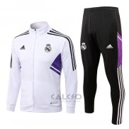 Tuta da Track di Giacca Real Madrid 2022-2023 Bianco e Purpura