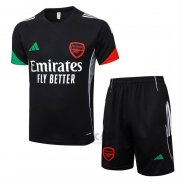 Tuta da Track Arsenal Manica Corta 2025-2026 Nero - Pantaloncini