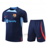 Tuta da Track FC Barcellona Manica Corta 2022-2023 Blu - Pantaloncini