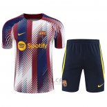 Tuta da Track FC Barcellona Manica Corta 2023 Blu e Rosso - Pantaloncini