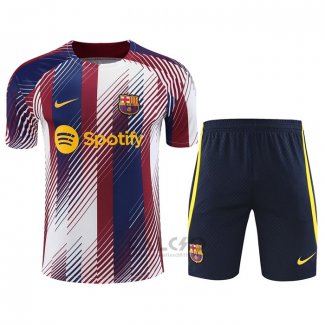 Tuta da Track FC Barcellona Manica Corta 2023 Blu e Rosso - Pantaloncini